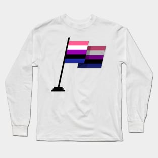 Large Waving Flag in Gender Fluid Pride Flag Colors Long Sleeve T-Shirt